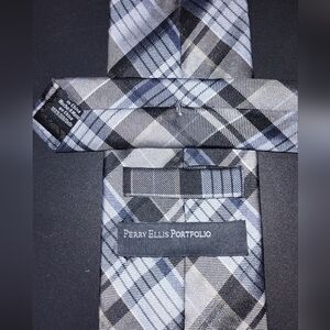 Perry Ellis Blue and Black Tie Accessories
